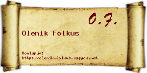 Olenik Folkus névjegykártya